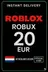 Roblox 20 EUR Spelkort (NL)
