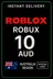 Carte de jeu Roblox 10 AUD (AU)
