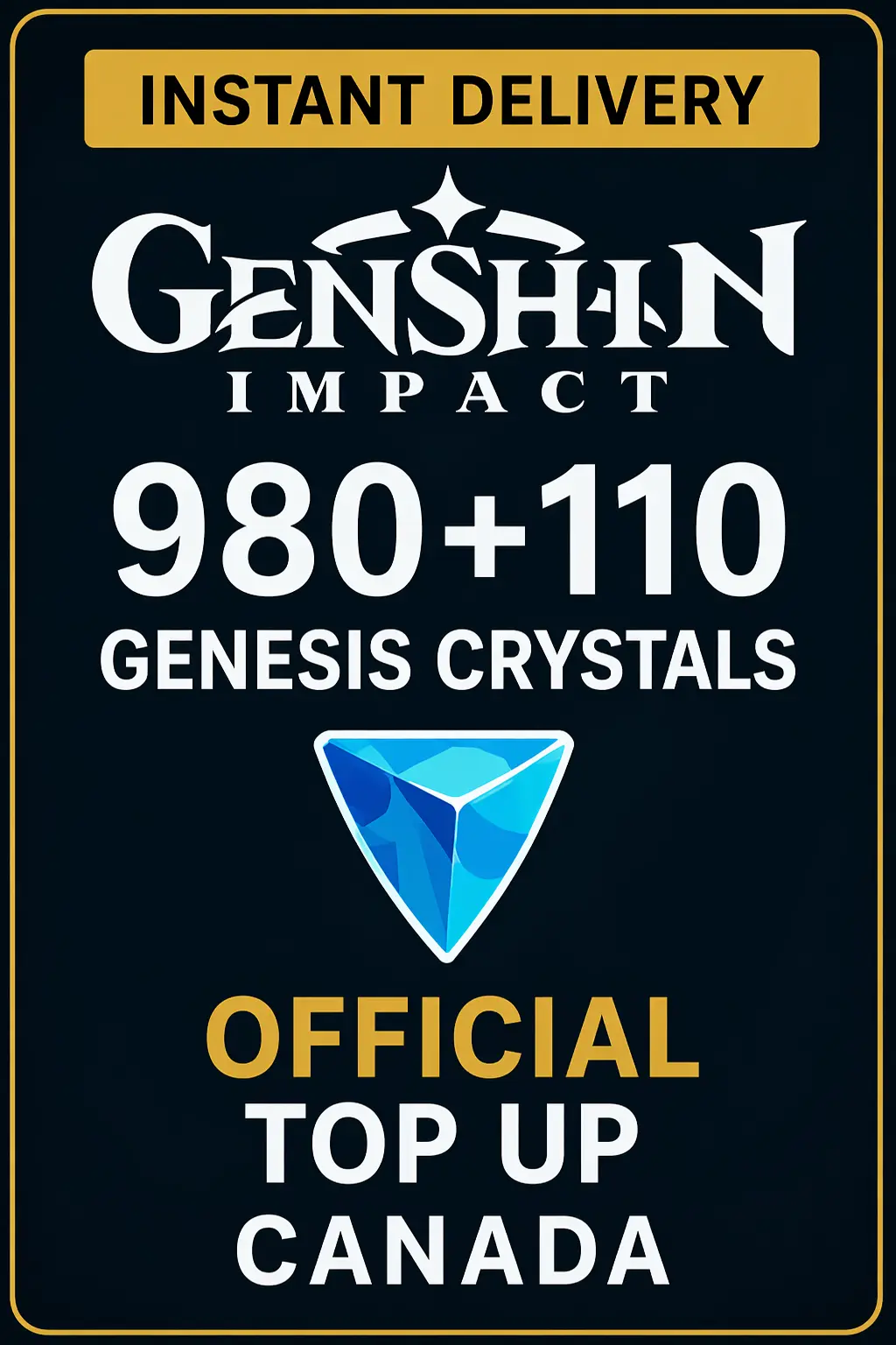 Genshin Impact 980 + 110 Genesis Crystals Top Up (Canada)