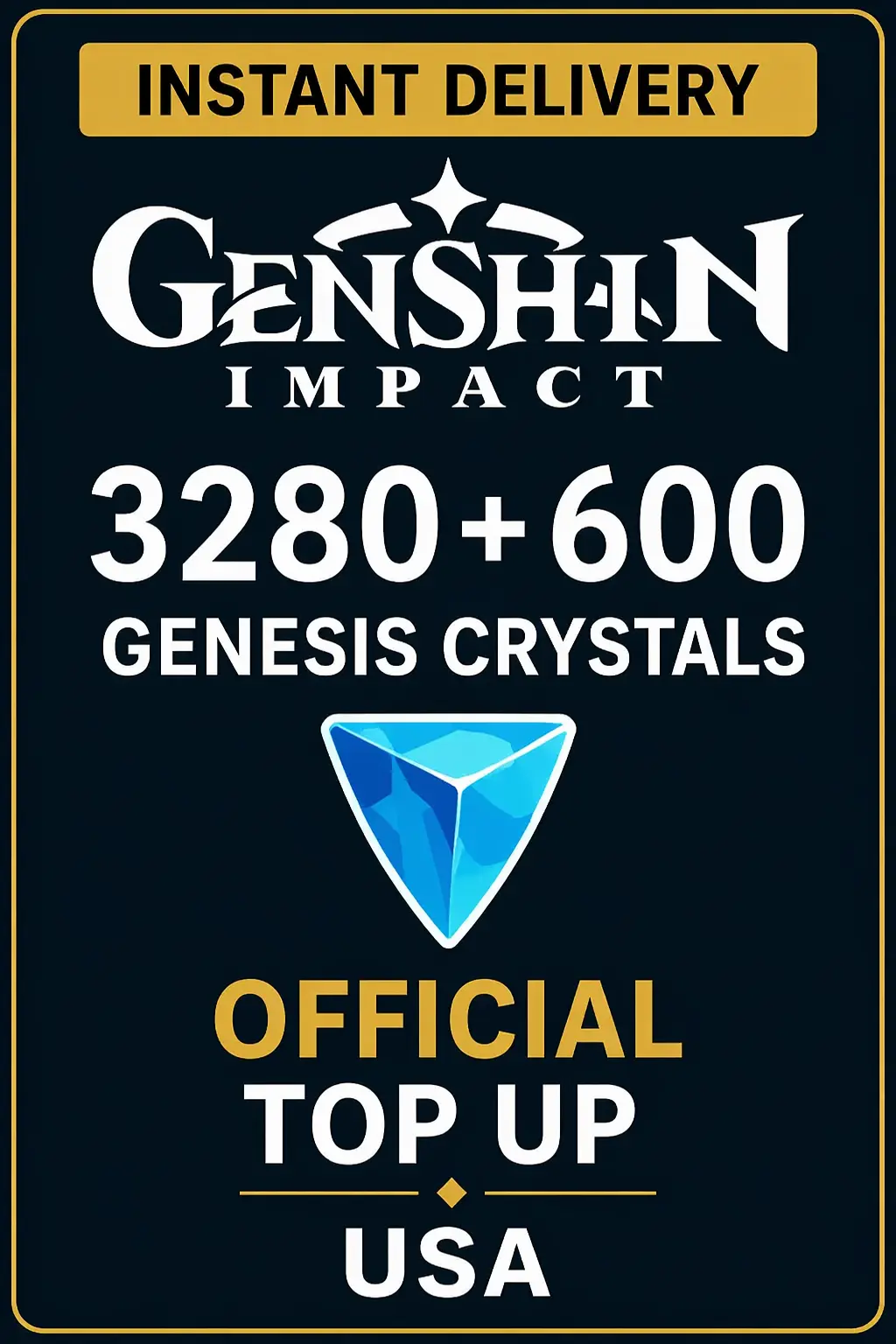 Genshin Impact 3280 + 600 Genesis Crystals Top Up (USA)