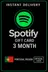 Spotify Gift Card Portugal- 3 Month PT