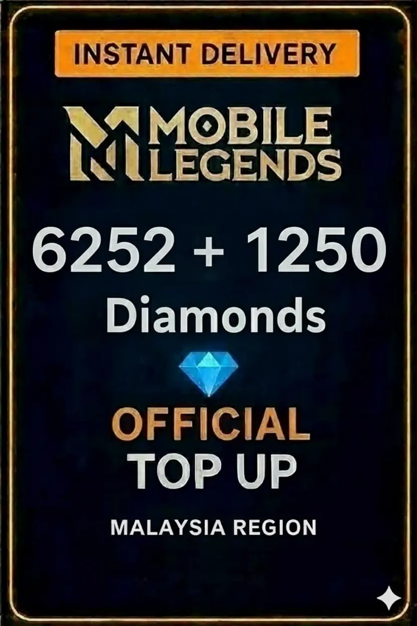 Mobile Legends 6252 Berlian + 1250 Tambahan Isi Semula (Malaysia) Mobile Legends 6252 Berlian + 1250 Tambahan Isi Semula (Malaysia)
