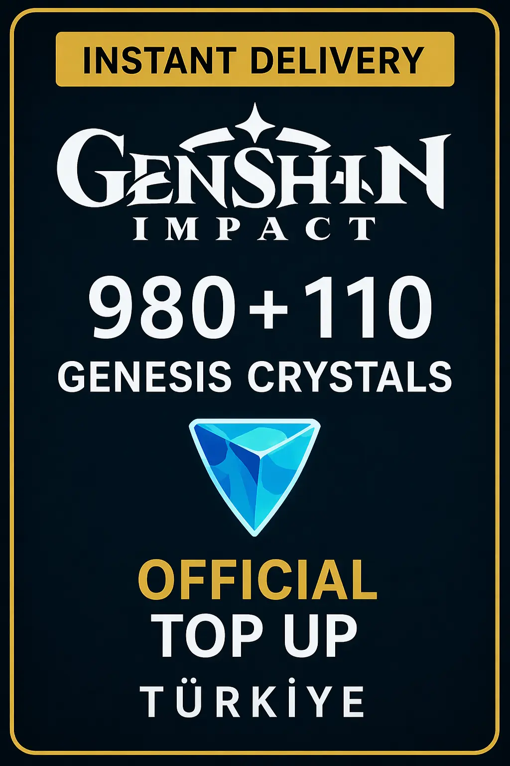 Genshin Impact 980 + 110 Genesis Crystals Top Up (Türkiye)