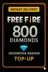 프리 파이어 800 다이아몬드 Top-Up (인도네시아)
