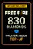 Free Fire 830 Diamonds Top-Up (Malaysia)