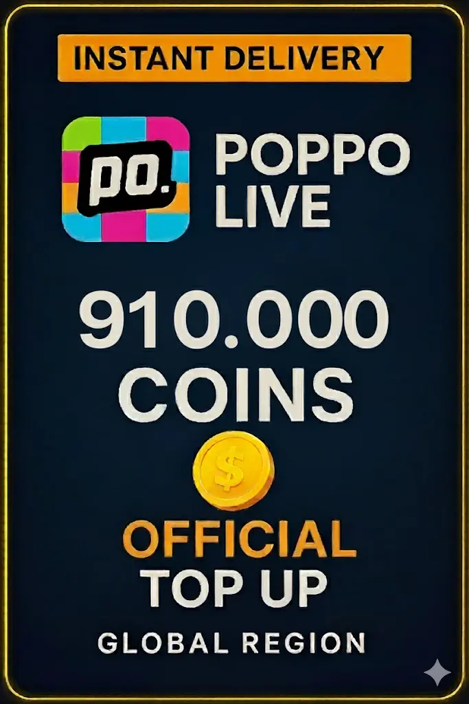 Poppo Live - 910000 Coins (Top-Up) Poppo Live - 910000 Coins (Top-Up)