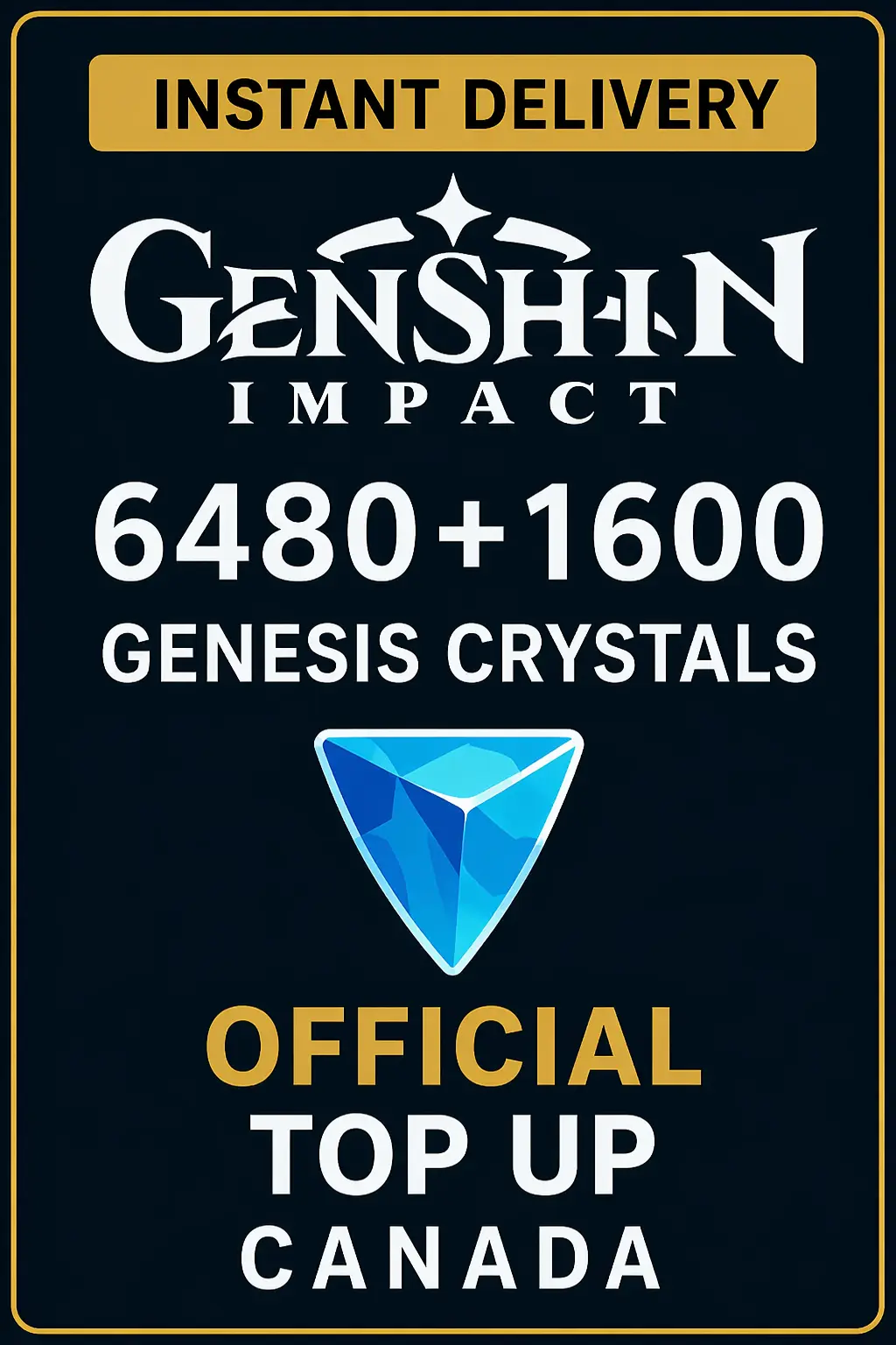 Genshin Impact 6480 + 1600 Genesis Crystals Top Up (Canada)