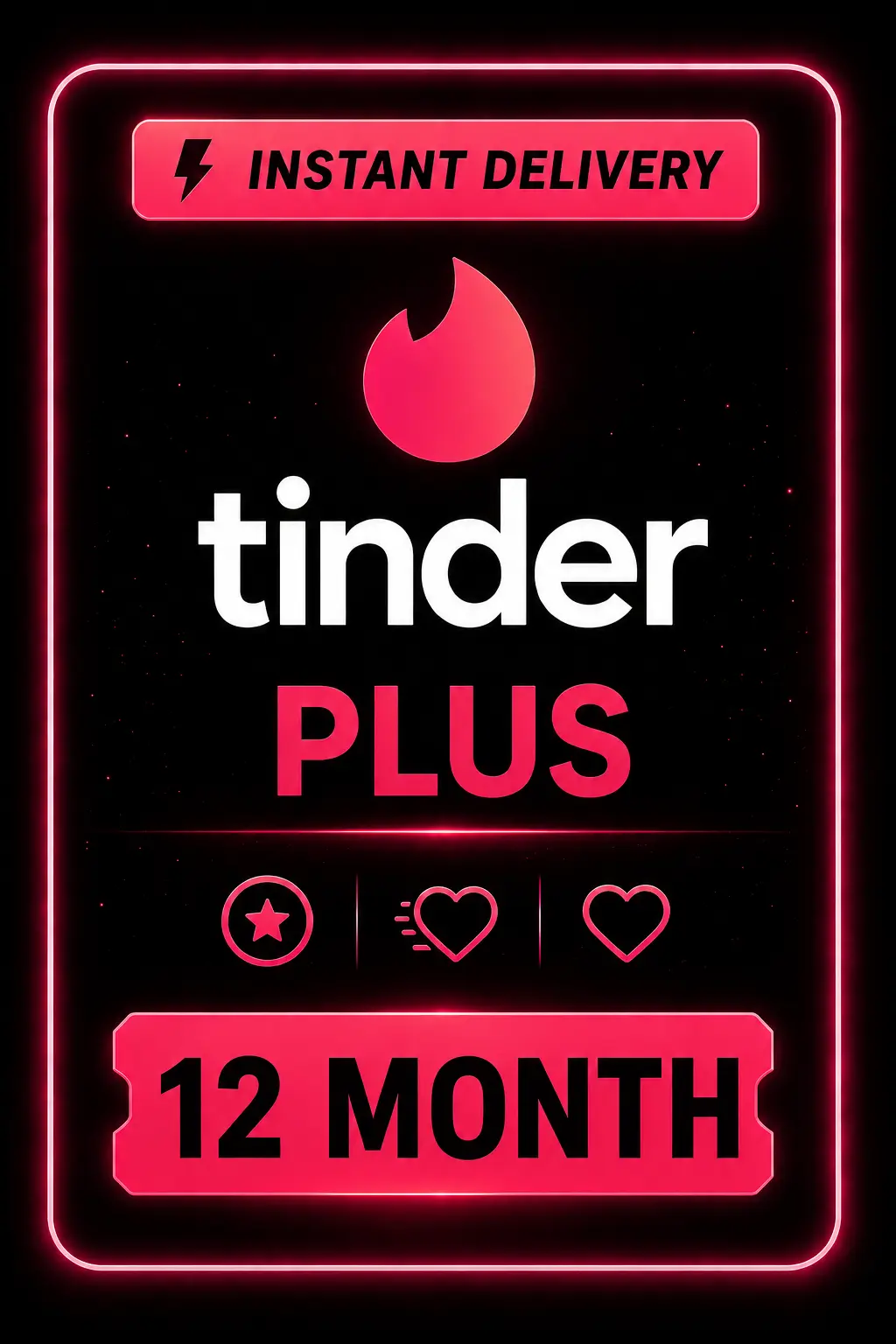 รหัส Tinder Plus - 12 เดือน