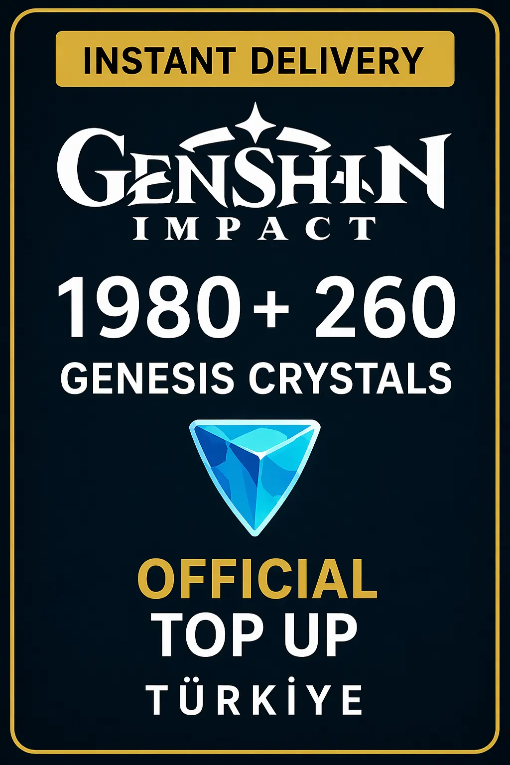 Genshin Impact 1980 + 260 Genesis Crystals Top Up (Türkiye)