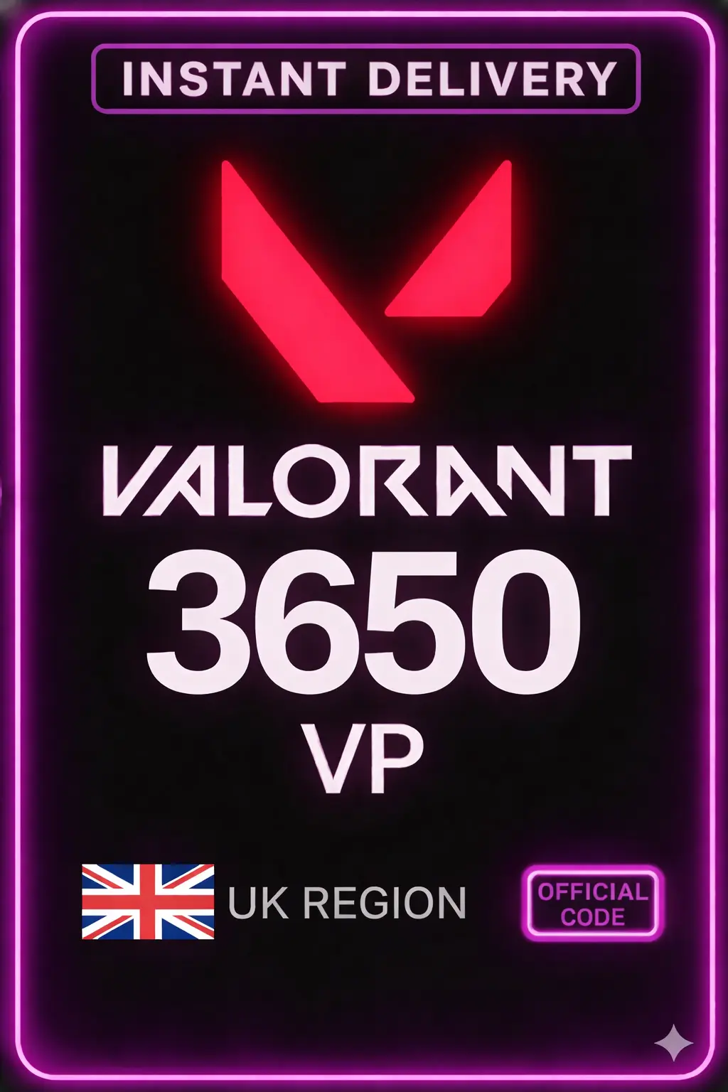 Valorant Points - 3650 VP (UK Seerver)