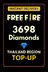 Free Fire 3698 Diamonds Top-Up (Thailand)