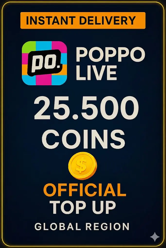 Poppo Live - 25500 Coins (Top-Up) Poppo Live - 25500 Coins (Top-Up)