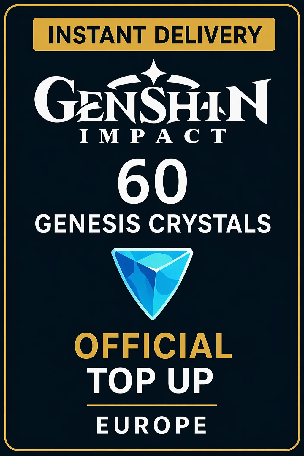 Genshin Impact 60 Genesis Crystals Top Up (Europe)