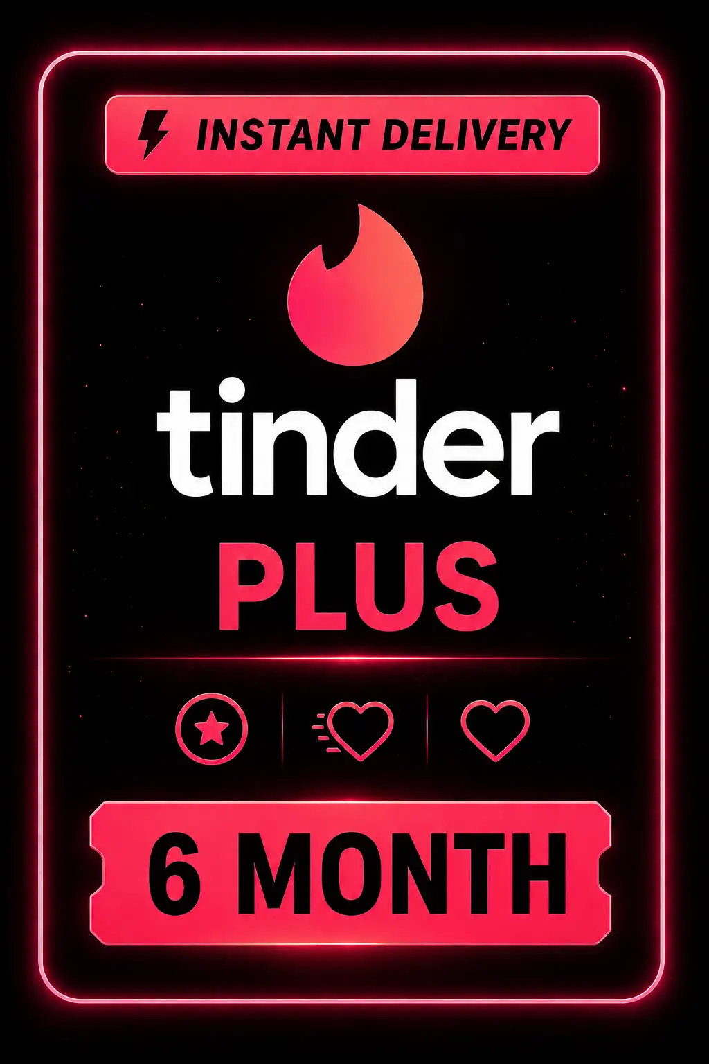 รหัส Tinder Plus - 6 เดือน