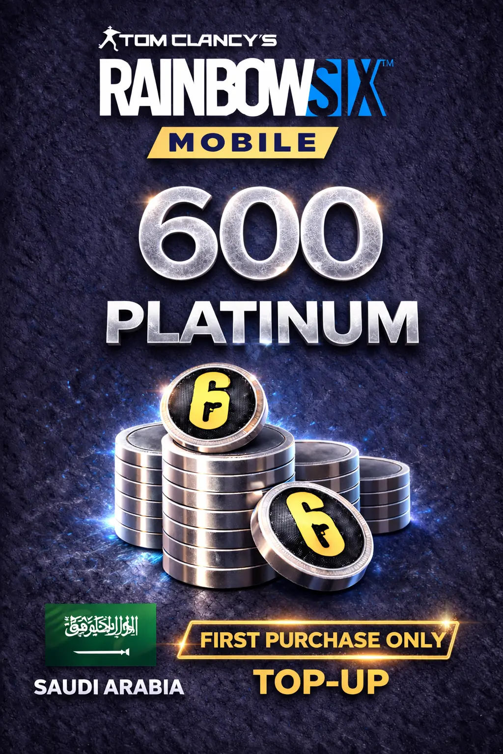 Rainbow Six Mobile - 600 Platinum (FIRST PURCHASE ONLY) (Saudi Arabia)