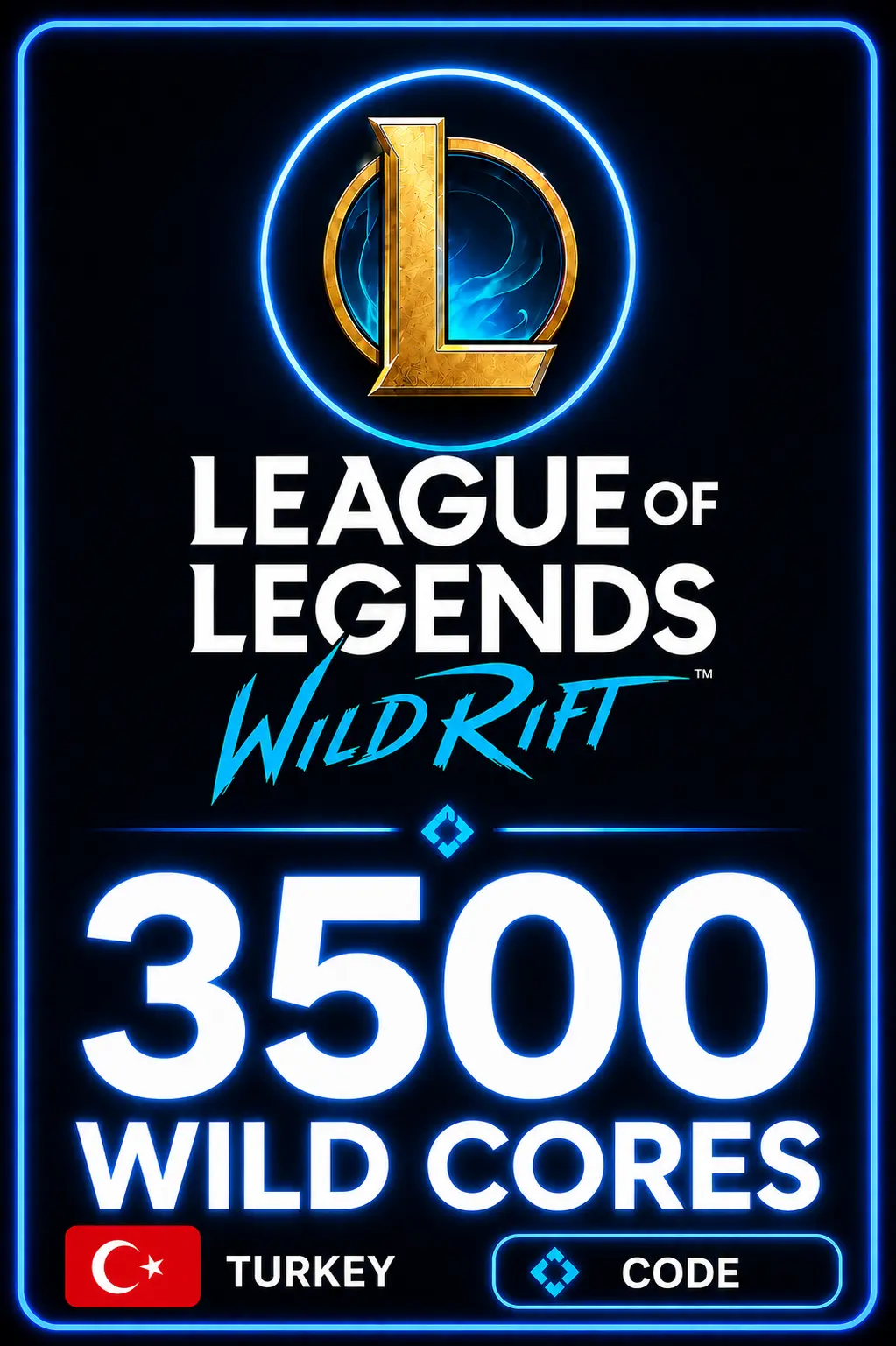 Riot Cash 850 TRY - 3500 Wild Cores (Turkey Server)