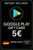 Google Play Geschenkkarte - Deutschland 5 € DE