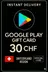 Google Play Geschenkkarte - Schweiz CHF 30