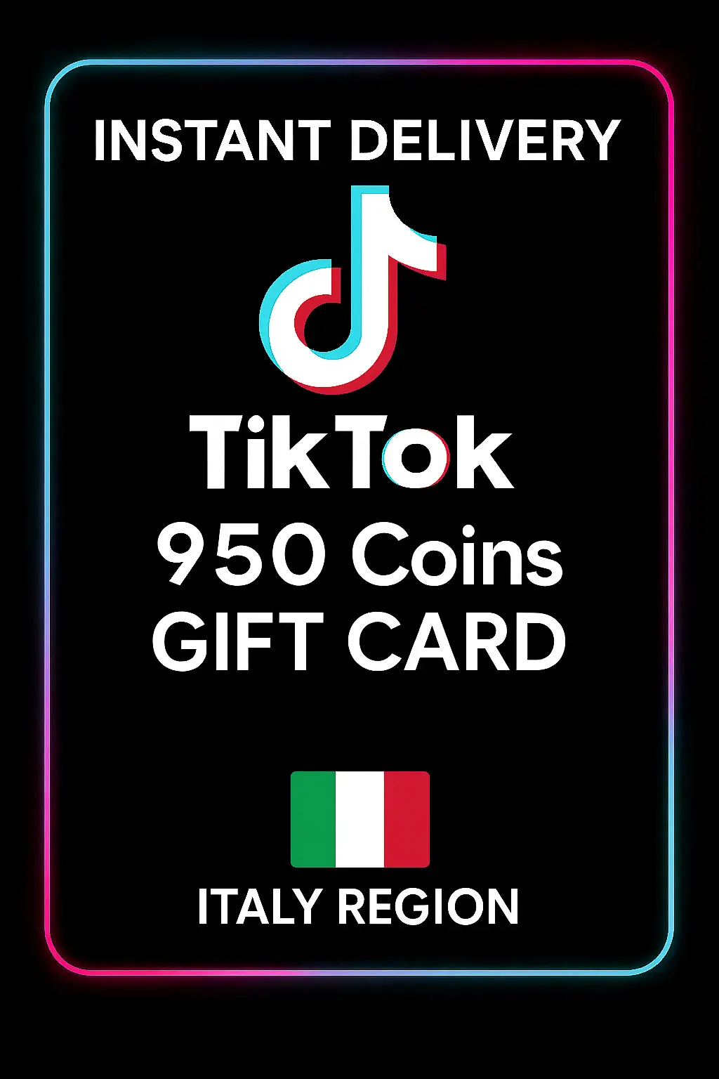 TikTok 950 Coins Gift Card (İtaly)
