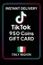 TikTok 950 Coins Gift Card (İtaly)
