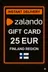 Thẻ quà tặng Zalando - 25 EUR (FI)