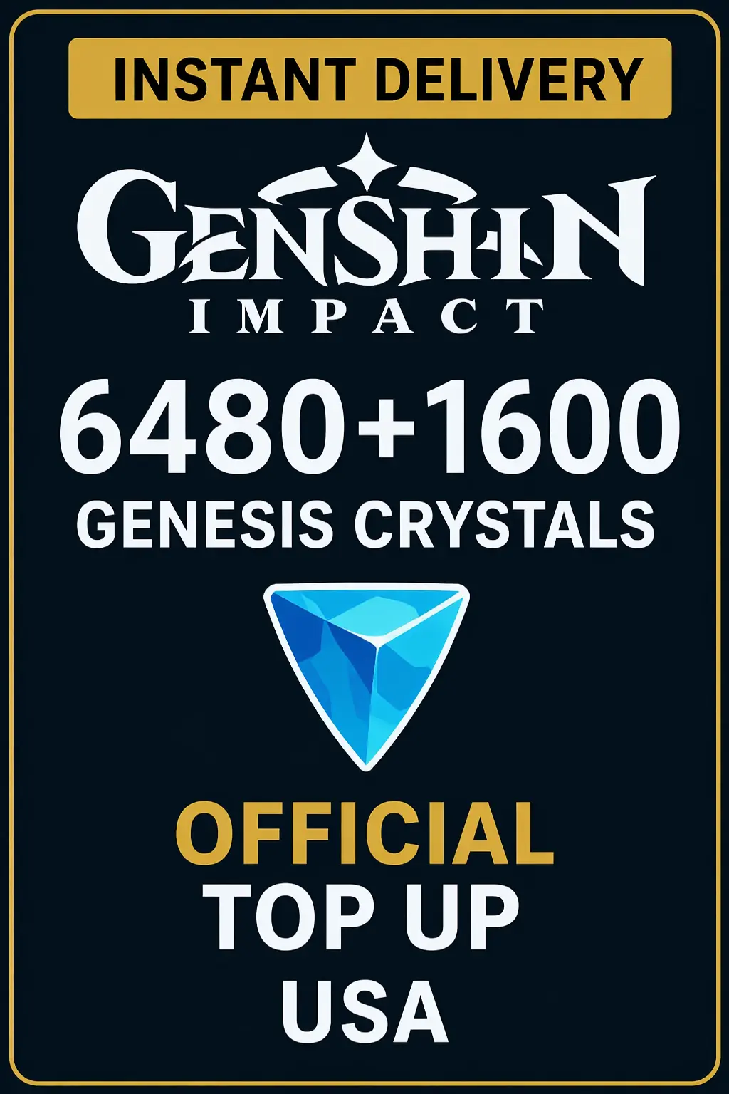 Genshin Impact 6480 + 1600 Genesis Crystals Top Up (USA)