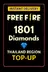 Free Fire 1801 Diamonds Top-Up (Thailand)