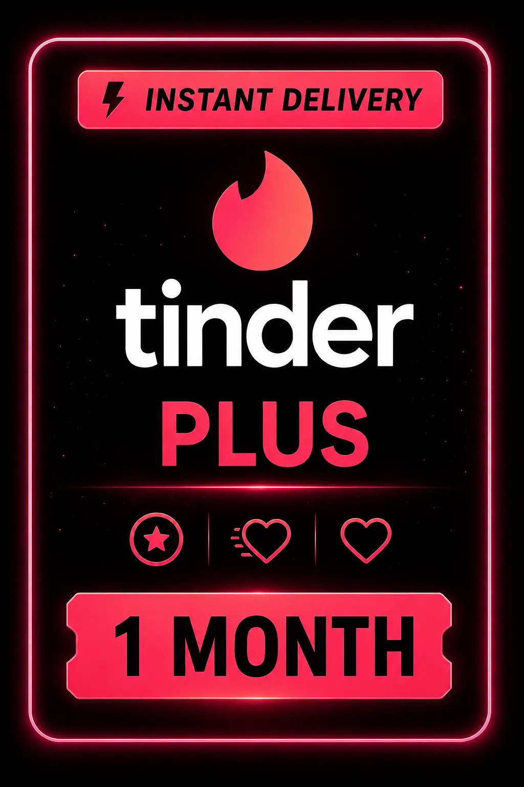 โค้ด Tinder Plus - 1 เดือน