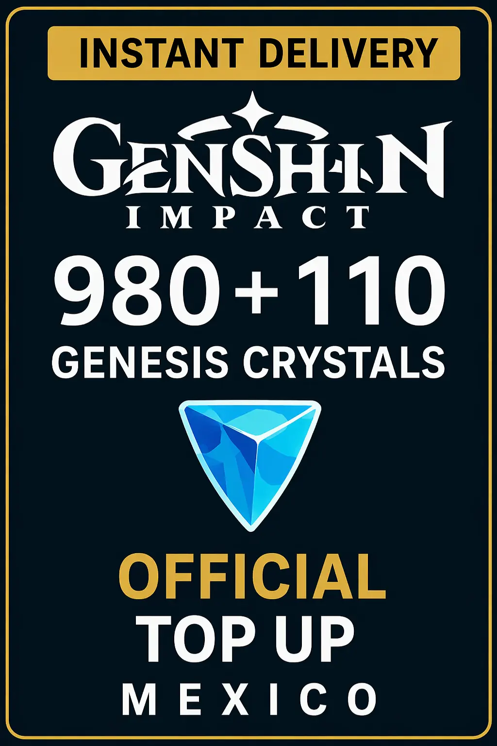 Genshin Impact 980 + 110 Genesis Crystals Top Up (Mexico)