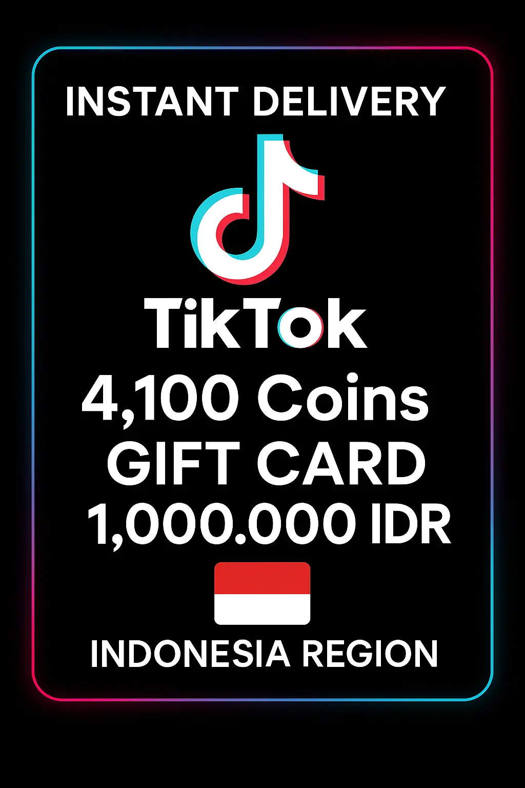 TikTok 4100 Coins Gift Card 1.000.000 IDR (Indonesia)