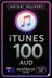 บัตรของขวัญ iTunes AUD100