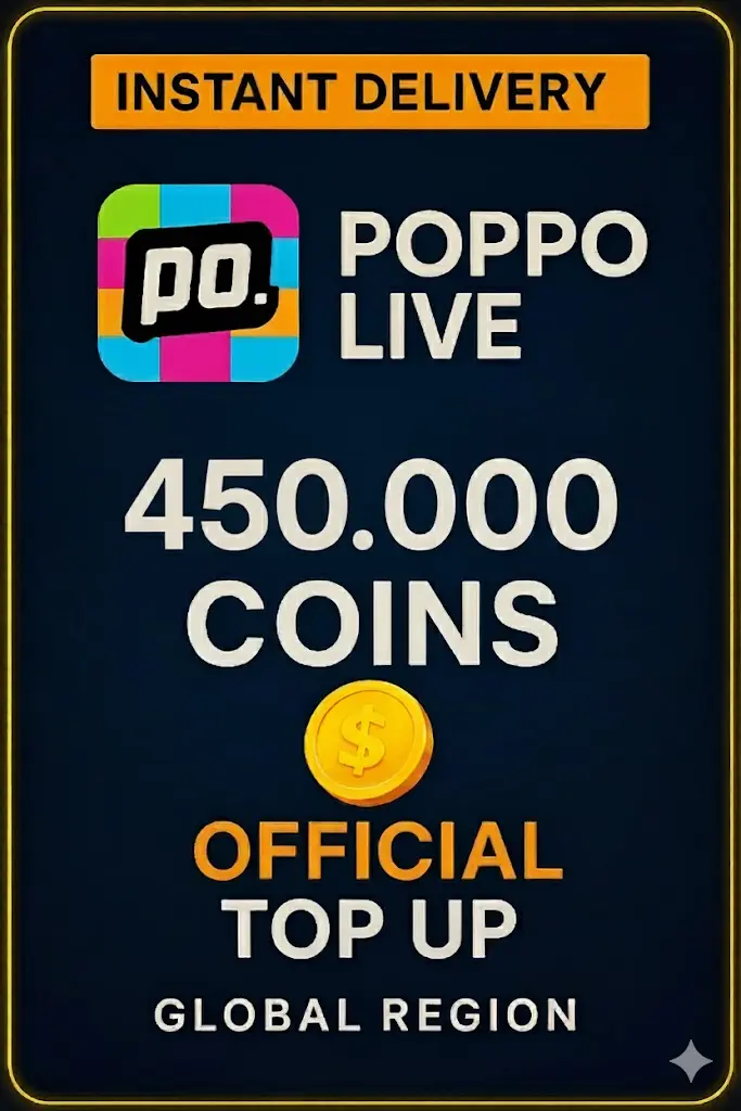 Poppo Live - 450000 Coins (Top-Up) Poppo Live - 450000 Coins (Top-Up)