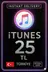 iTunes Hediye Kartı 25 TL Bakiye