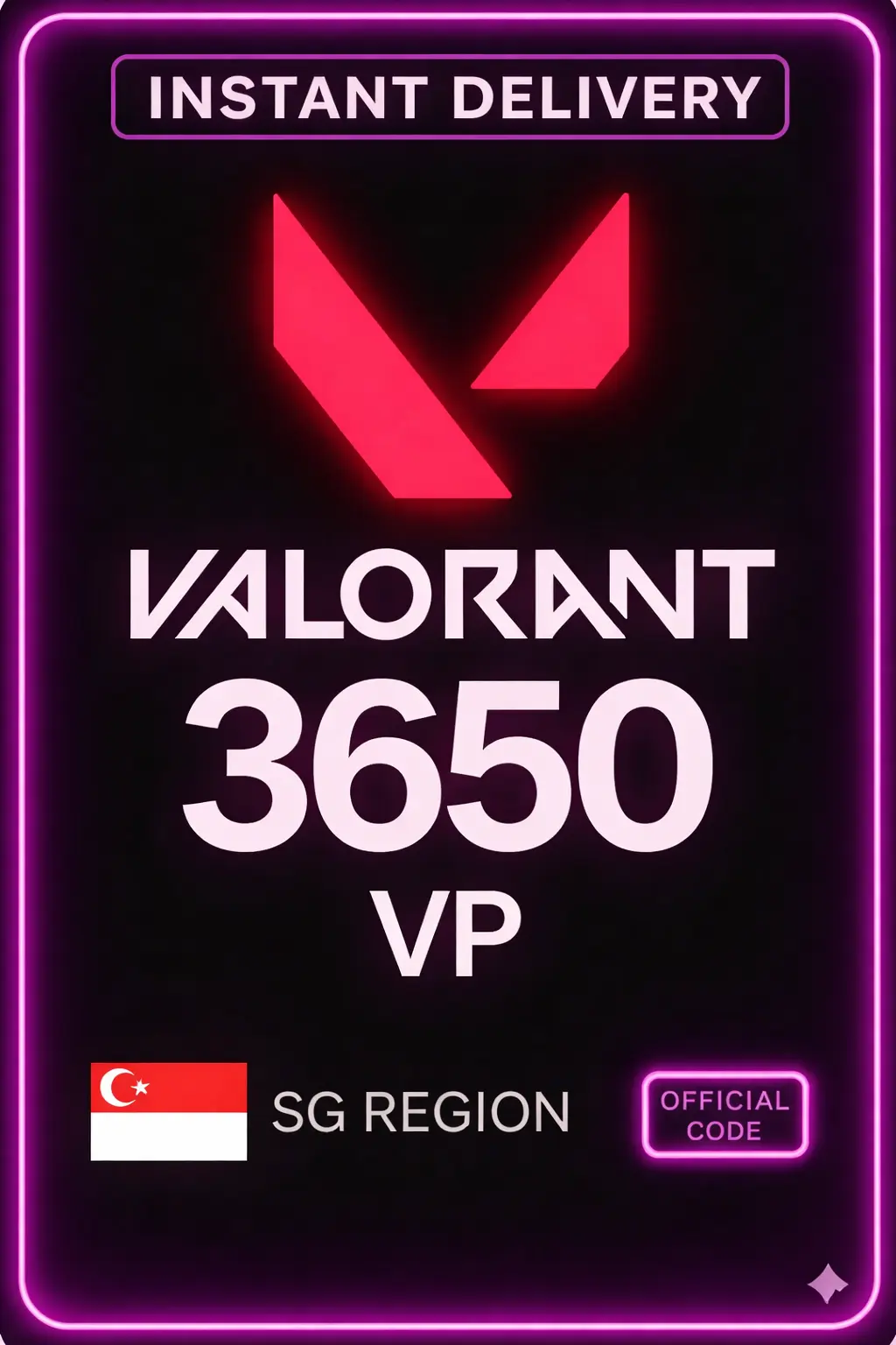 Valorant Points - 3650 VP (Singapore)