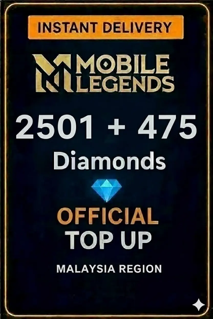 Mobile Legends 2501 Berlian + 475 Bonus Top-Up (Malaysia) Mobile Legends 2501 Berlian + 475 Bonus Top-Up (Malaysia)