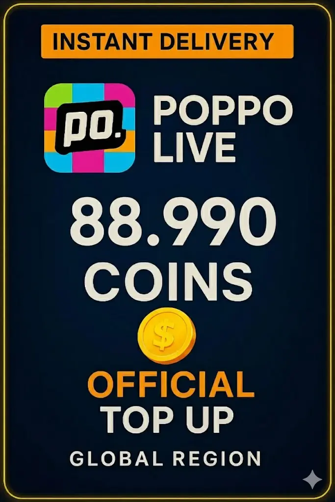Poppo Live - 88990 Coins (Top-Up) Poppo Live - 88990 Coins (Top-Up)