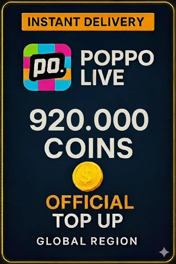 Poppo Live - 920000 Coins (Top-Up) Poppo Live - 920000 Coins (Top-Up)