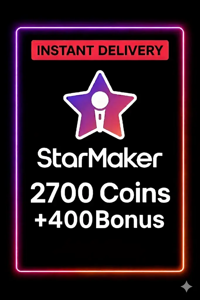 StarMaker 2700 Coins + 400 Bonus Top Up StarMaker 2700 Coins + 400 Bonus Top Up