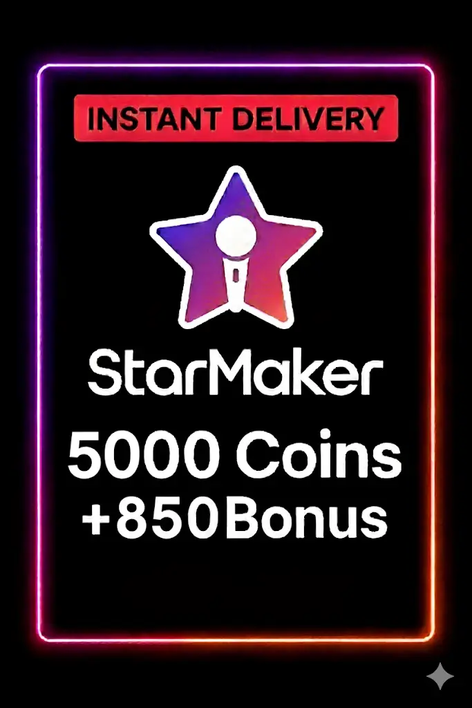 StarMaker 5000 Coins + 850 Bonus Top Up StarMaker 5000 Coins + 850 Bonus Top Up