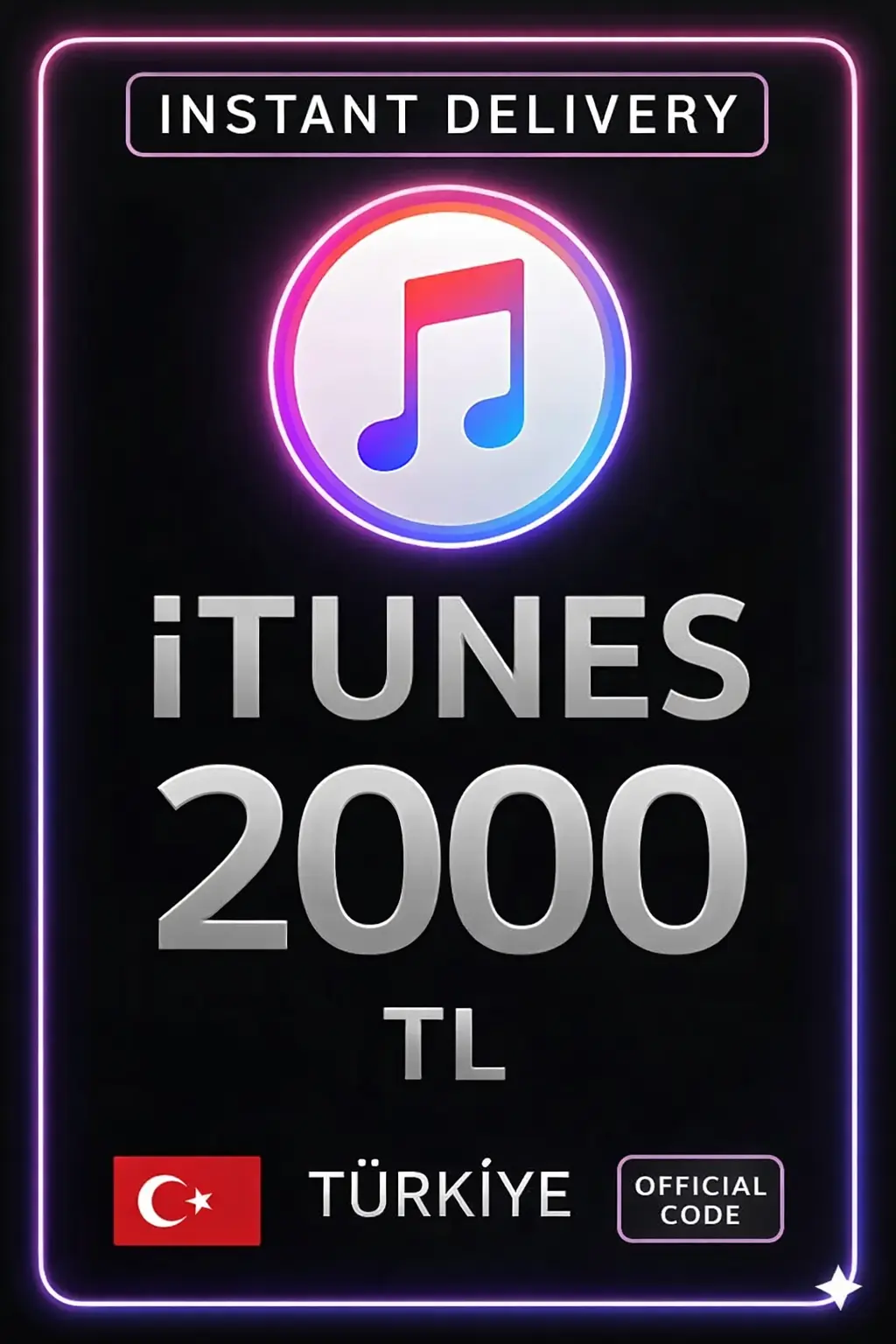iTunes Hediye Kartı 2000 TL Bakiye