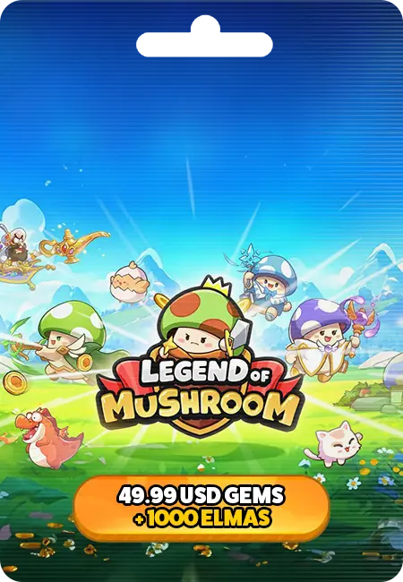 Lenda do Cogumelo 49,99 USD Gems + 1000 Elmas Lenda do Cogumelo 49,99 USD Gems + 1000 Elmas