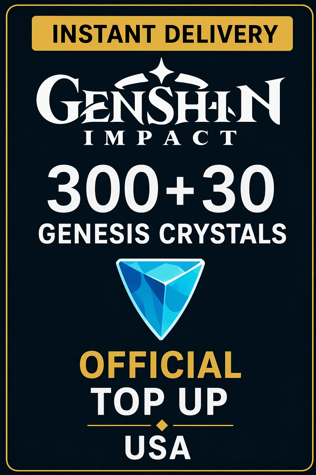 Genshin Impact 300 + 30 Genesis Crystals Top Up (USA)