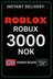 Roblox 3000 NOK Spelkort (NO)