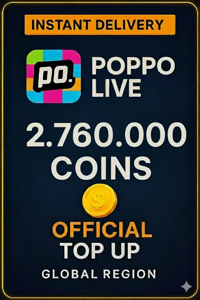 Poppo Live - 2760000 Coins (Top-Up) Poppo Live - 2760000 Coins (Top-Up)