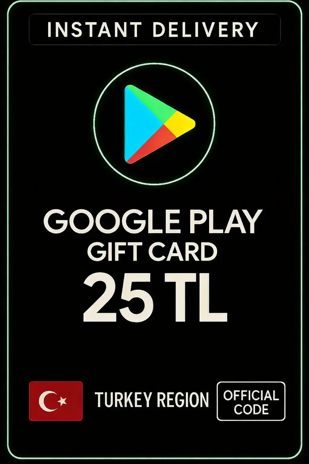 Google Play hediye kodu 25 TRY