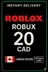 Roblox 20 CAD Game Card (CA)