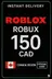 Roblox 150 CAD Game Card (CA)