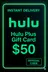 Tarjeta de regalo Hulu Plus $50