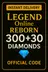 Legend Online 300 + 30 Reborn Elmas
