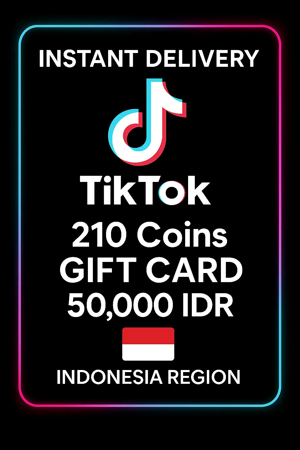 TikTok 210 Coins Gift Card 50.000 IDR (Indonesia)